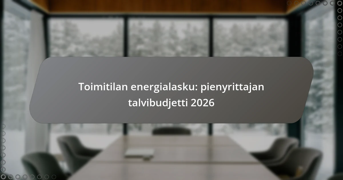 Toimitilan energialasku: pienyrittajan talvibudjetti 2026
